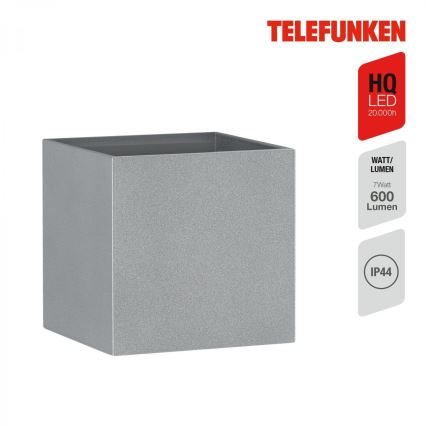 Telefunken 303404TF - LED utomhusväggarmatur LED/7W/230V IP44 silver