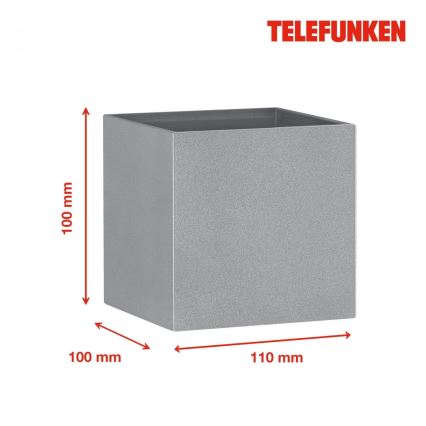 Telefunken 303404TF - LED utomhusväggarmatur LED/7W/230V IP44 silver