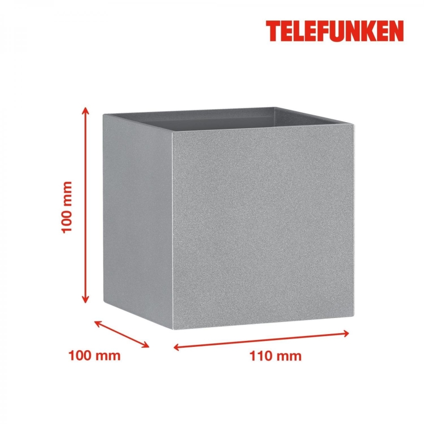 Telefunken 303404TF - LED utomhusväggarmatur LED/7W/230V IP44 silver