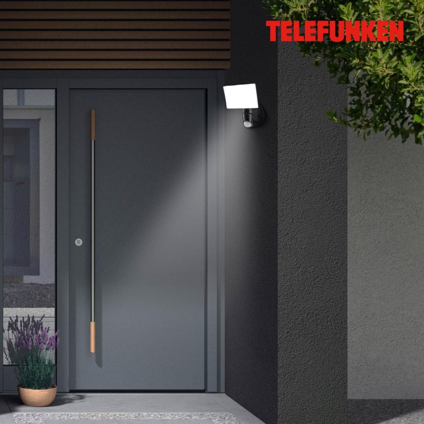 Telefunken 304305TF - LED vägglampa med sensor för utomhusbruk LED/24W/230V IP44 svart