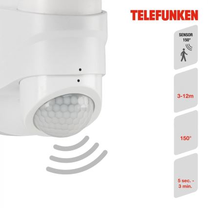 Telefunken 304306TF - LED vägglampa med sensor för utomhusbruk LED/16W/230V IP44 vit