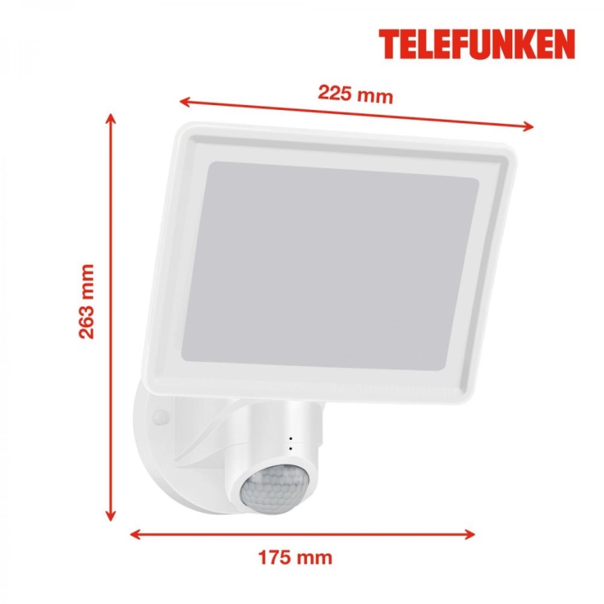 Telefunken 304406TF - LED Väggstrålkastare för utomhusbruk med sensor LED/20W/230V IP44