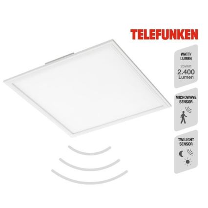 Telefunken 308806TF - LED fäst panel med sensor LED/25W/230V 4000K
