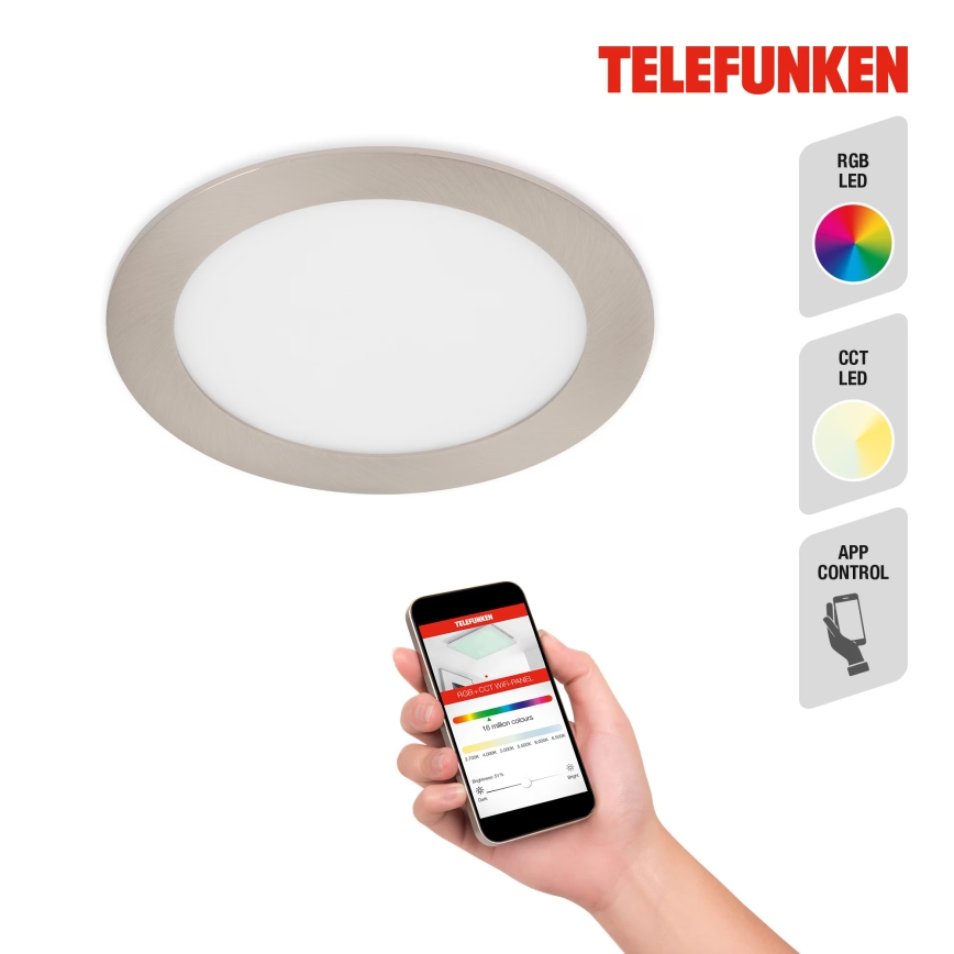 Telefunken 309402TF - LED RGBW Ljusreglerad hängande badrumslampa LED/12W/230V 2700-6500K IP23 Wi-Fi Tuya