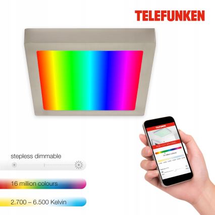 Telefunken 309602TF - LED RGBW Dimbar taklampa LED/18W/230V 2700-6500K Wi-Fi Tuya