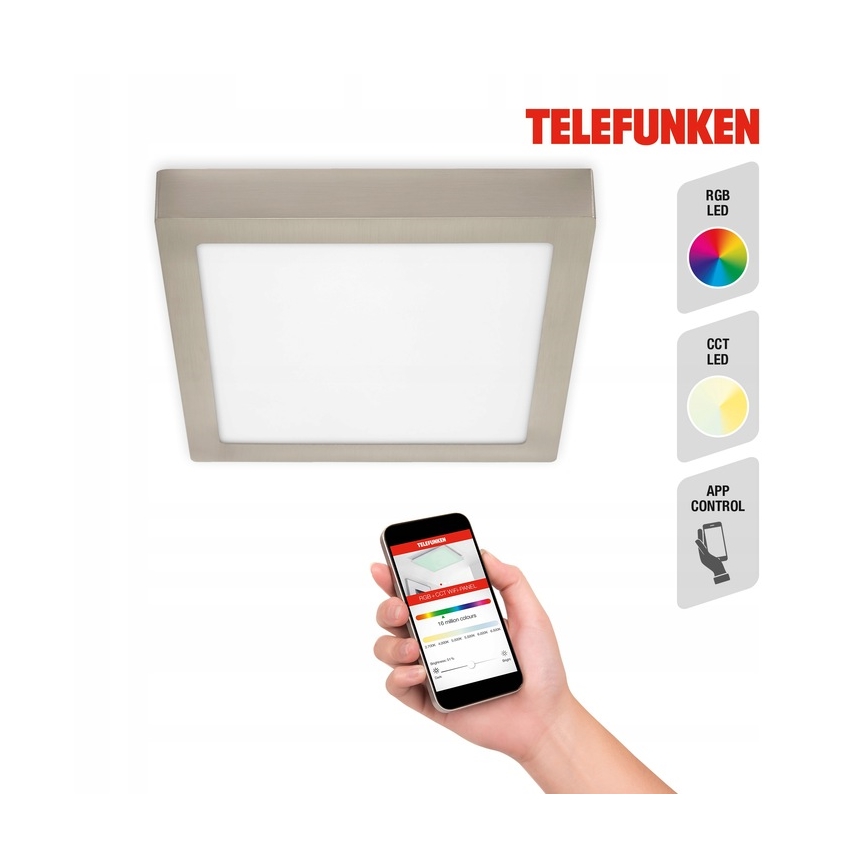 Telefunken 309602TF - LED RGBW Dimbar taklampa LED/18W/230V 2700-6500K Wi-Fi Tuya