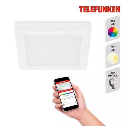 Telefunken 309706TF - LED RGB dimbar taklampa LED/23W/230V 2700-6500K Wi-Fi Tuya vit