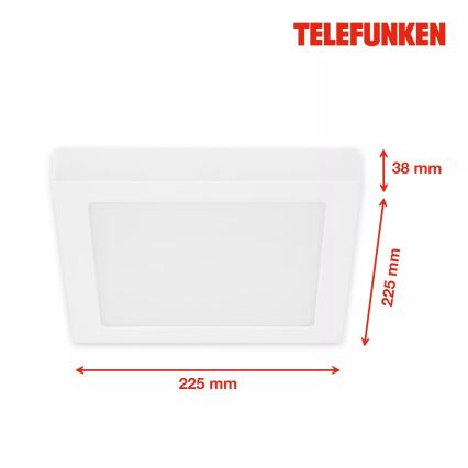 Telefunken 309706TF - LED RGB dimbar taklampa LED/23W/230V 2700-6500K Wi-Fi Tuya vit