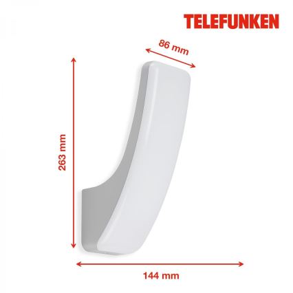 Telefunken 311604TF - LED vägglampa för utomhusbruk LED/15W/230V IP44 silver