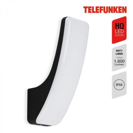 Telefunken 311605TF - LED vägglampa för utomhusbruk LED/15W/230V IP44 svart