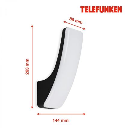 Telefunken 311605TF - LED vägglampa för utomhusbruk LED/15W/230V IP44 svart