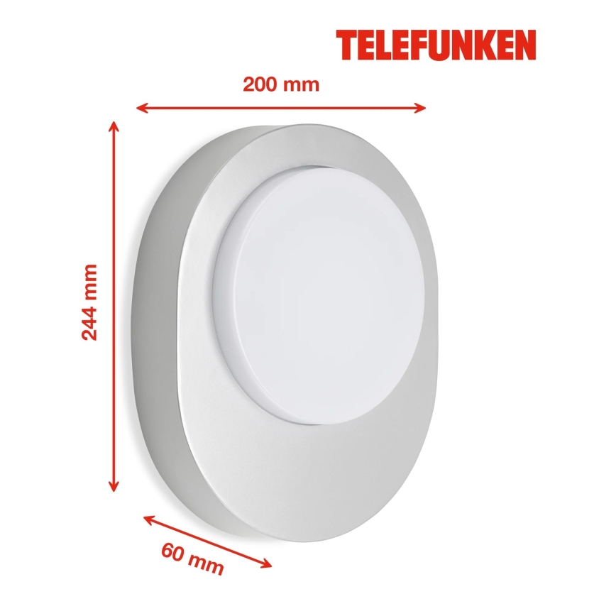 Telefunken 312004TF - LED vägglampa för utomhusbruk LED/8W/230V IP44 silver