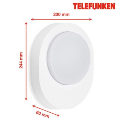 Telefunken 312006TF - LED vägglampa för utomhusbruk LED/8W/230V IP44 vit