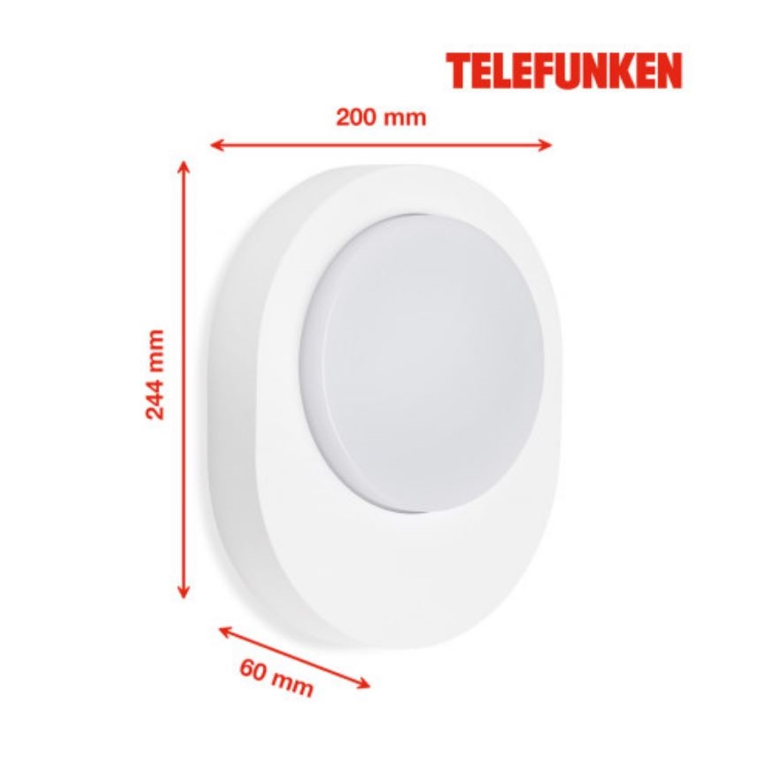 Telefunken 312006TF - LED vägglampa för utomhusbruk LED/8W/230V IP44 vit
