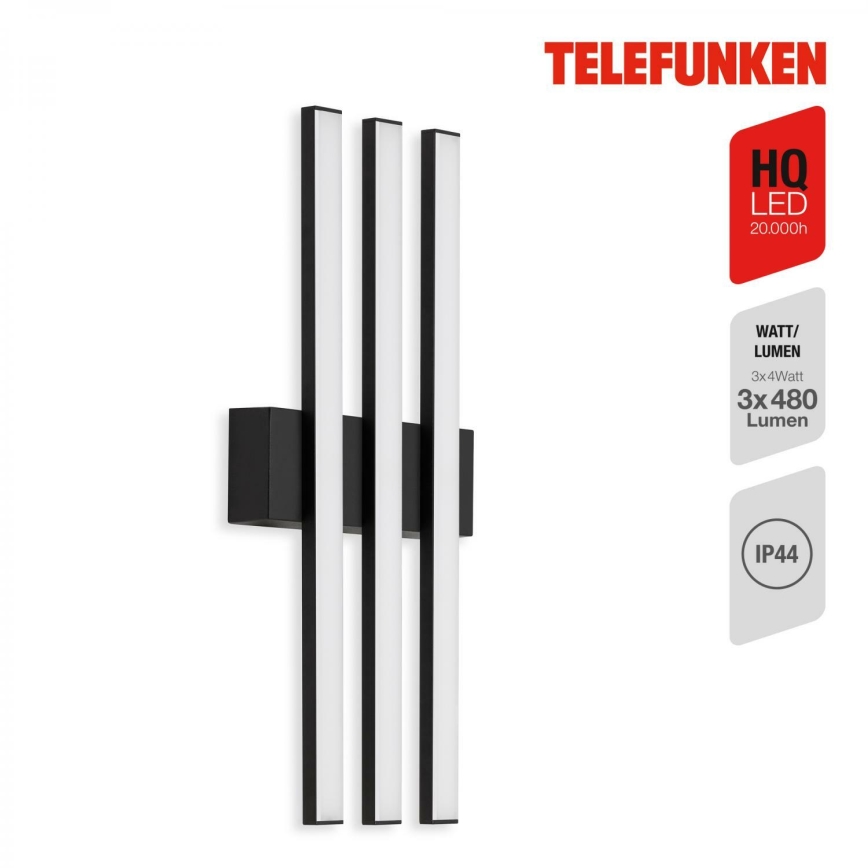 Telefunken 313105TF - LED vägglampa för utomhusbruk 3xLED/4W/230V IP44