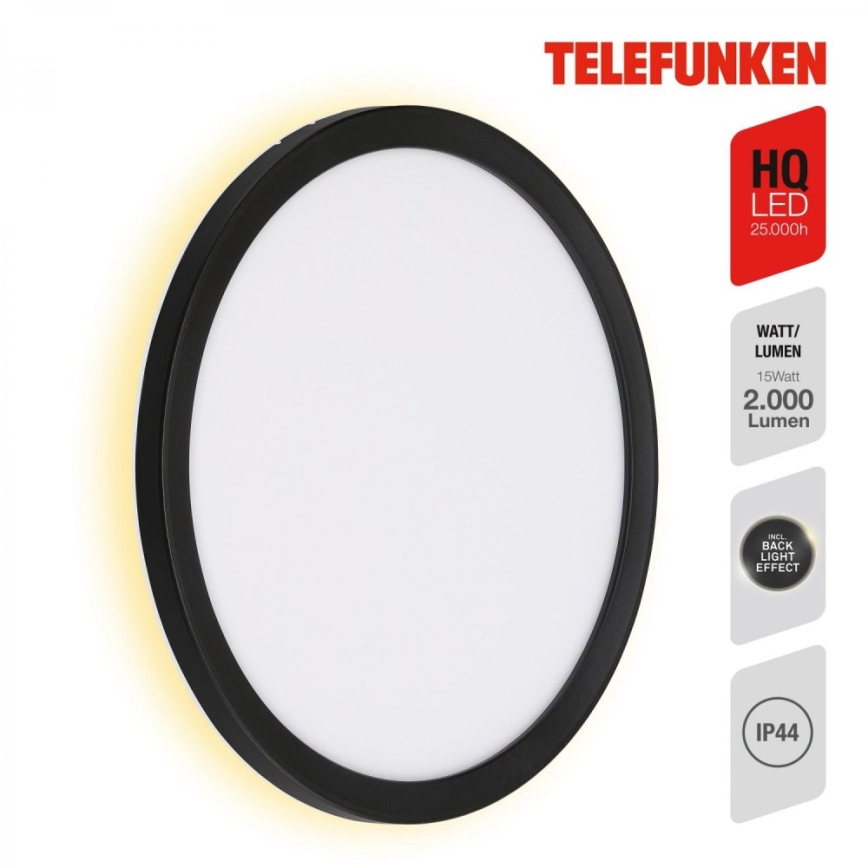 Telefunken 313405TF - LED utomhusvägglampa LED/15W/230V IP44 svart
