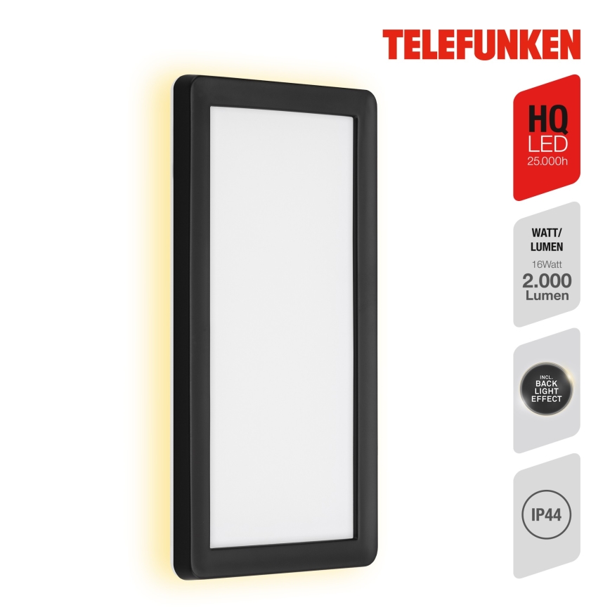 Telefunken 313605TF - LED vägglampa för utomhusbruk LED/16W/230V IP44 svart