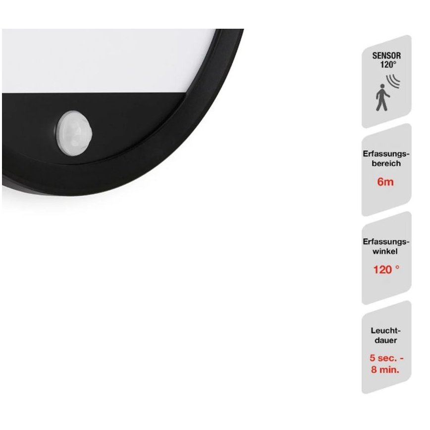 Telefunken 313705TF - LED utomhusvägglampa med sensor LED/15W/230V IP44