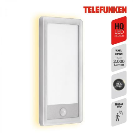 Telefunken 313904TF - LED Utomhus vägglampa med sensor LED/16W/230V IP44