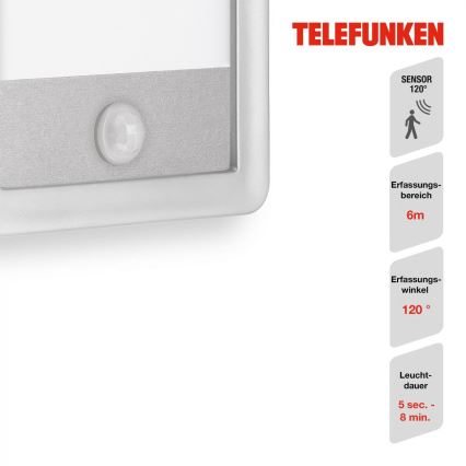 Telefunken 313904TF - LED Utomhus vägglampa med sensor LED/16W/230V IP44