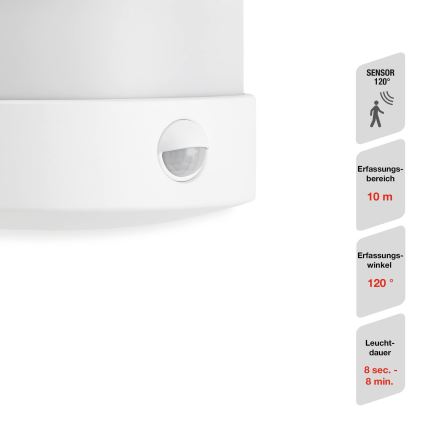 Telefunken 315506TF - LED-utomhusvägglampa med sensor LED/12W/230V IP44 vit