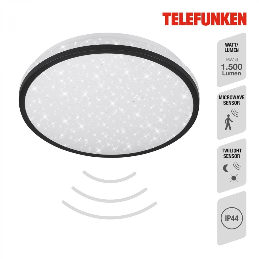 Telefunken 318305TF - LED taklampa för badrum med sensor LED/16W/230V IP44 diameter 28 cm