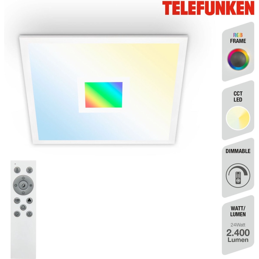 Telefunken 319106TF - RGBW Dimbar taklampa LED/24W/230V 2700-6500K vit + fjärrkontroll