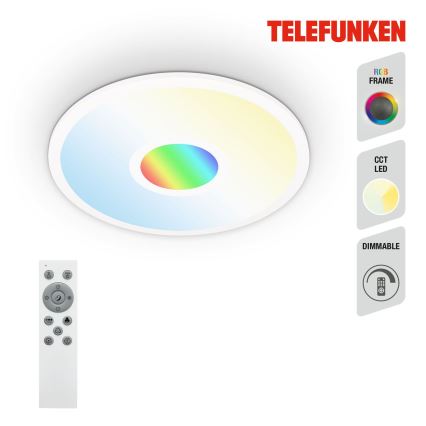 Telefunken 319306TF - LED RGBW Ljusreglerad belysning LED/22W/230V 2700-6500K + fjärrkontroll