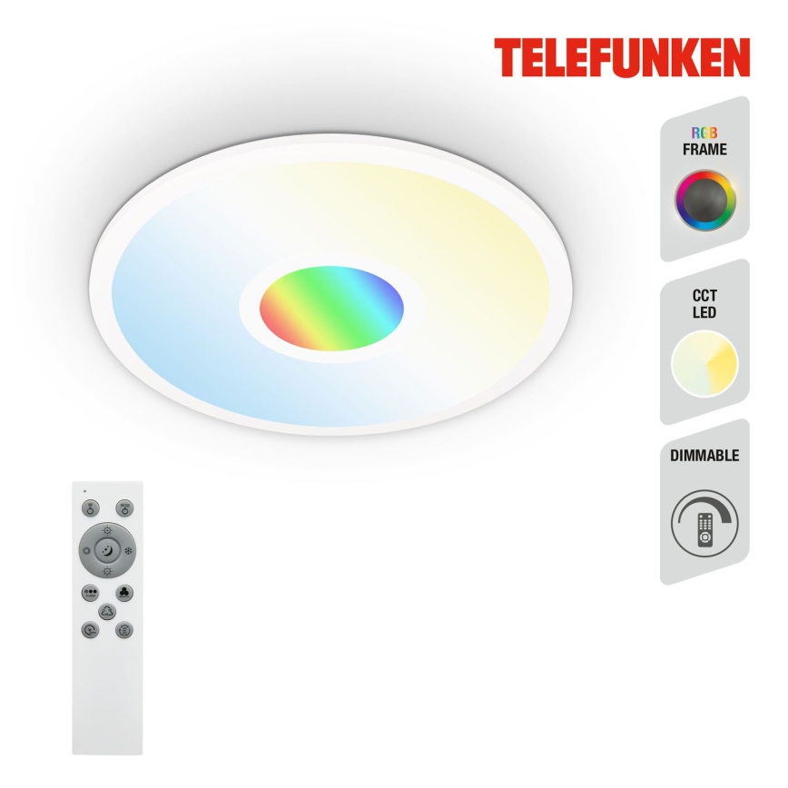 Telefunken 319306TF - LED RGBW Ljusreglerad belysning LED/22W/230V 2700-6500K + fjärrkontroll