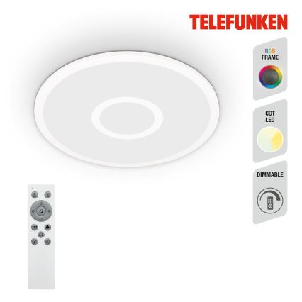 Telefunken 319306TF - LED RGBW Ljusreglerad belysning LED/22W/230V 2700-6500K + fjärrkontroll