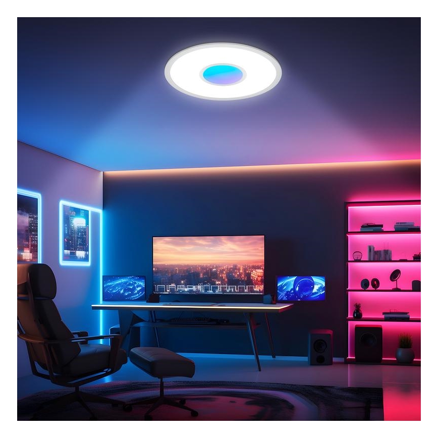 Telefunken 320104TF - LED RGBW dimbar taklampa LED/21W/230V 3000-6500K Ø 45 cm + fjärrkontroll