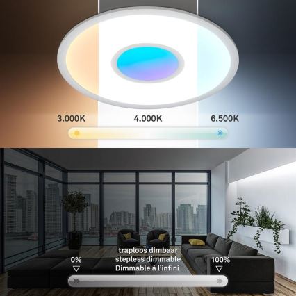 Telefunken 320104TF - LED RGBW dimbar taklampa LED/21W/230V 3000-6500K Ø 45 cm + fjärrkontroll
