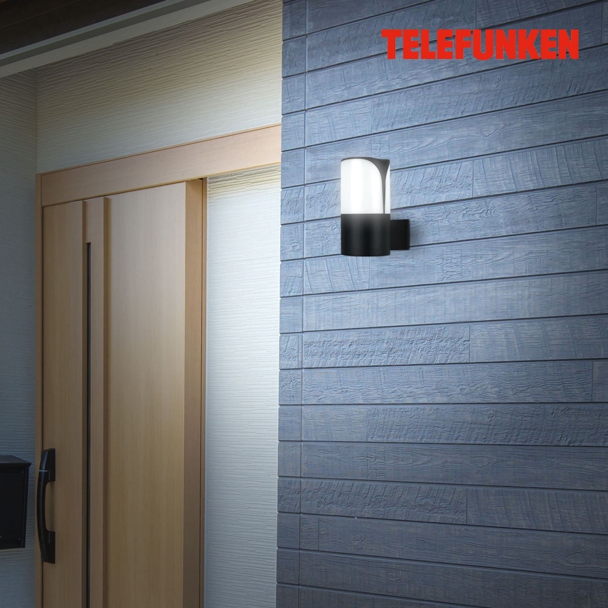 Telefunken 320305TF - Vägglampa för utomhusbruk 1xE27/12W/230V IP44 svart