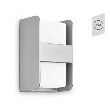 Telefunken 321004TF - Vägglampa för utomhusbruk 1xE27/12W/230V IP44 silver