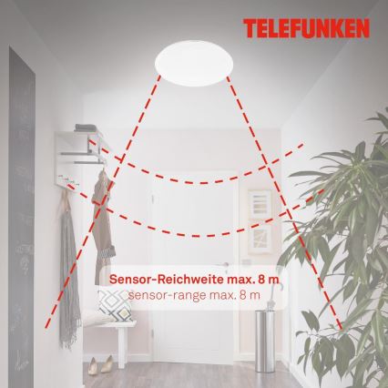 Telefunken 601306TF - LED taklampa för badrum med sensor LED/20W/230V IP44 diameter 40 cm