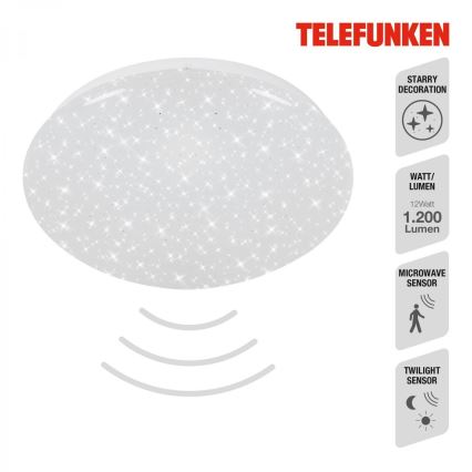 Telefunken 601706TF - LED taklampa med sensor LED/12W/230V diameter 27 cm
