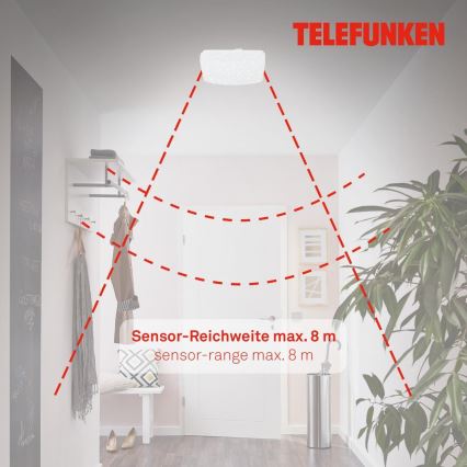 Telefunken 601906TF - LED taklampa med sensor LED/12W/230V 4000K