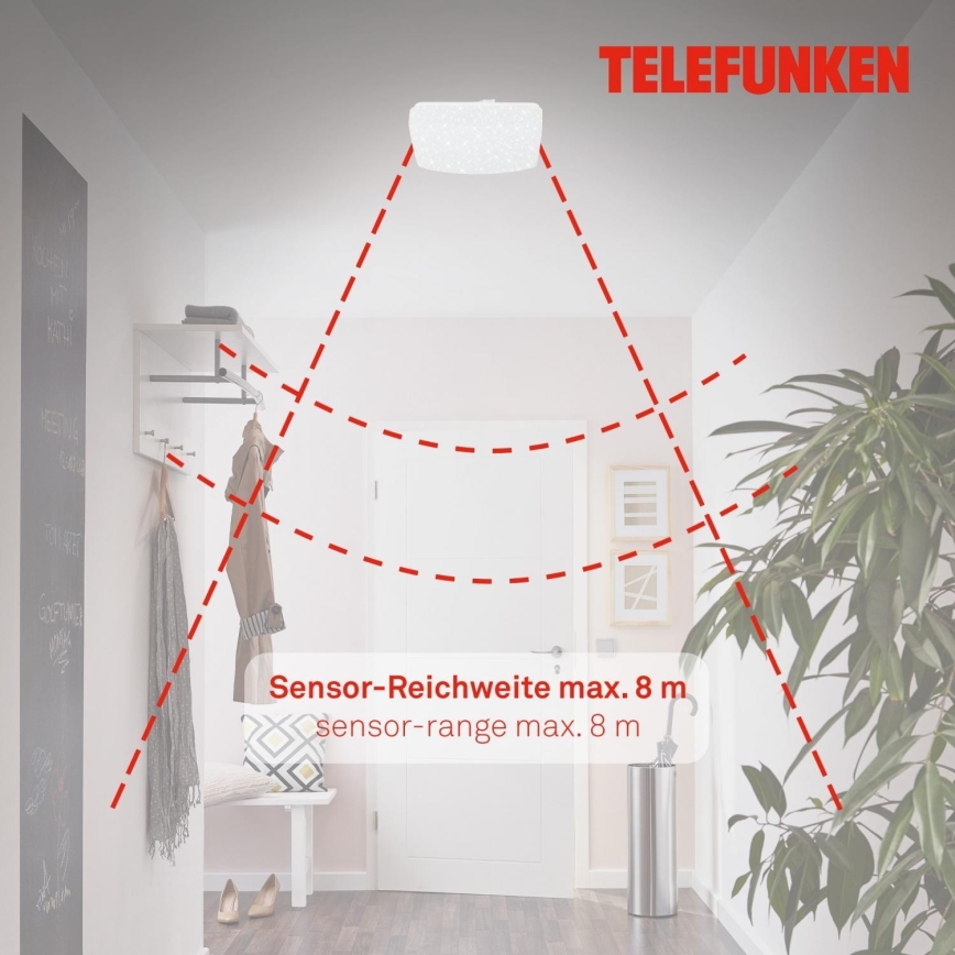 Telefunken 601906TF - LED taklampa med sensor LED/12W/230V 4000K