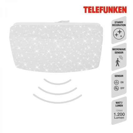 Telefunken 601906TF - LED taklampa med sensor LED/12W/230V 4000K