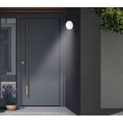 Telefunken - LED utomhusvägglampa med skymnings- och rörelsesensor LED/12W/230V IP44 vit