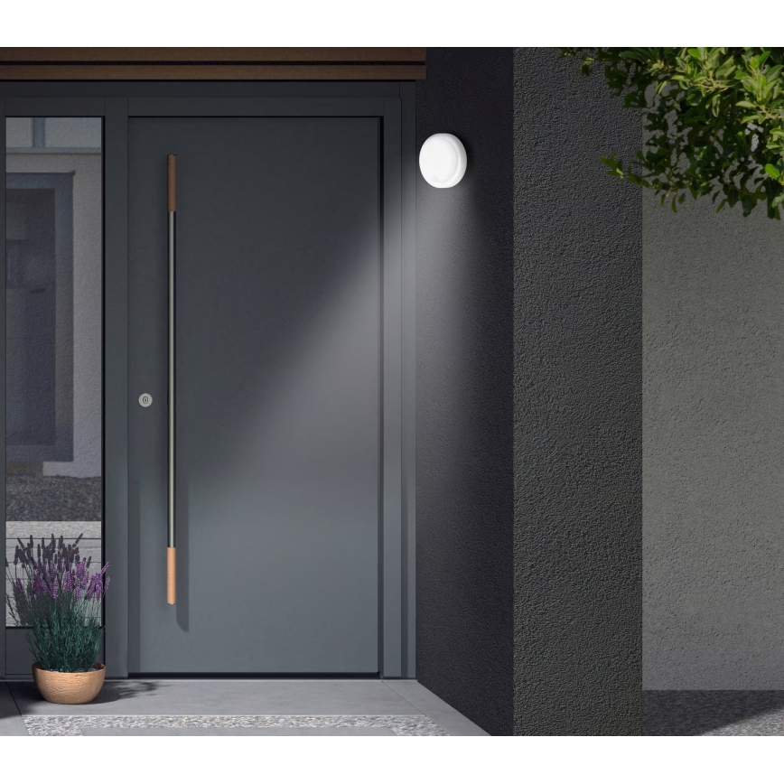 Telefunken - LED utomhusvägglampa med skymnings- och rörelsesensor LED/12W/230V IP44 vit