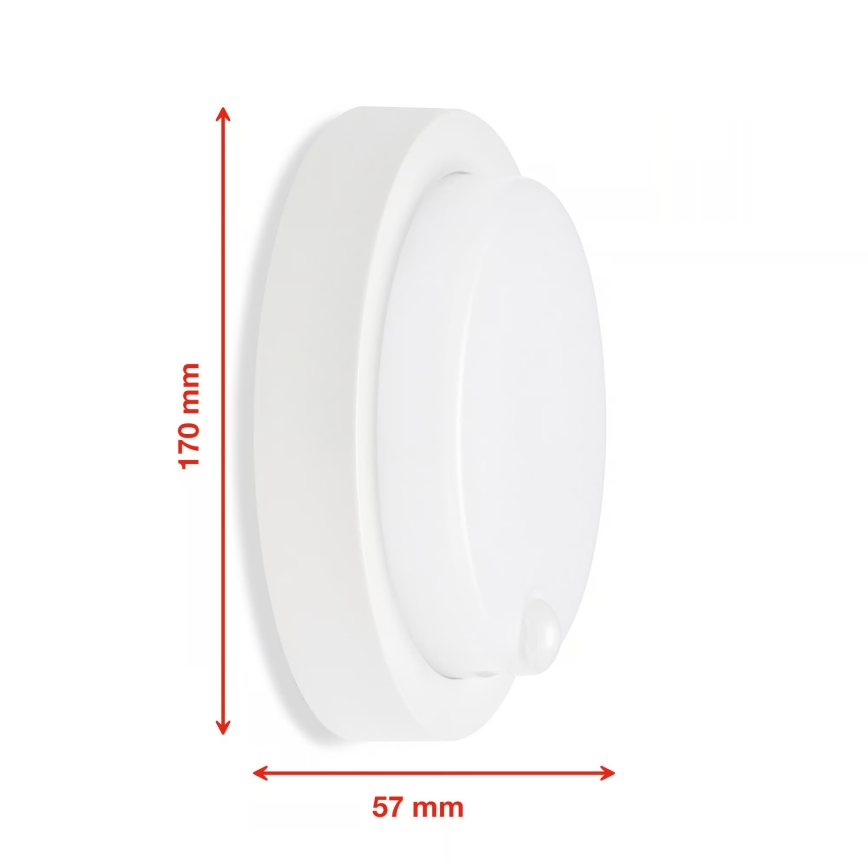 Telefunken - LED utomhusvägglampa med skymnings- och rörelsesensor LED/12W/230V IP44 vit