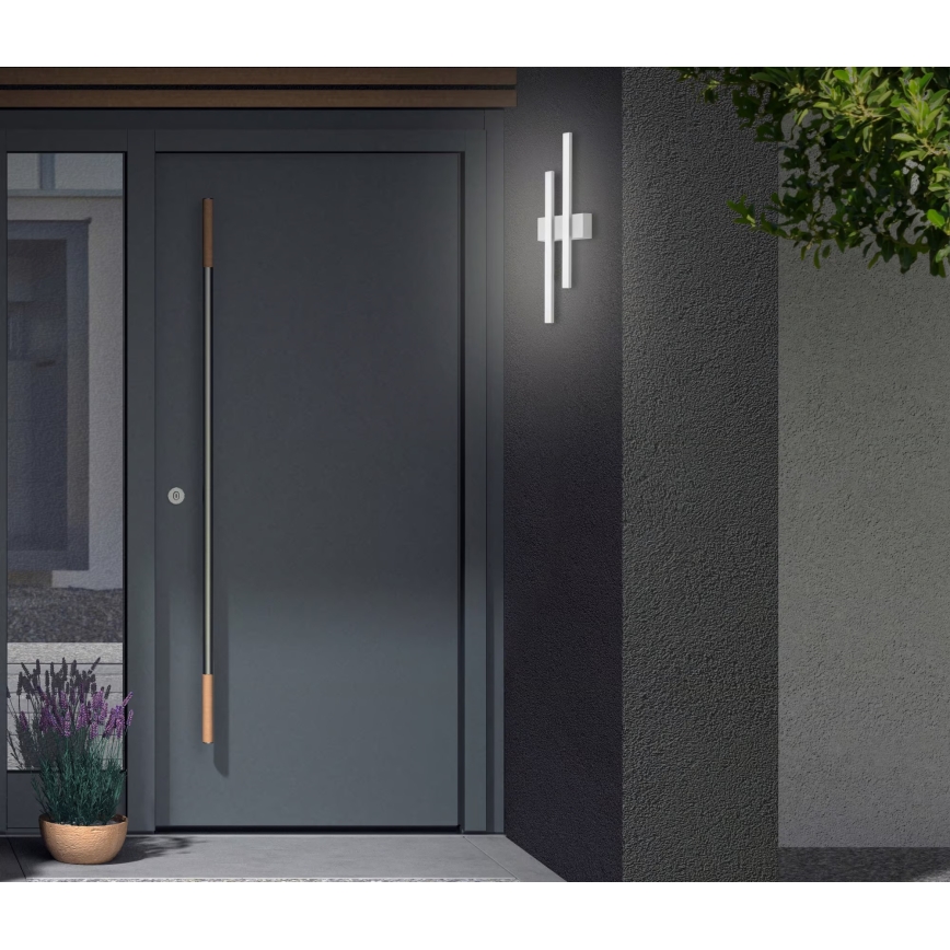 Telefunken - LED utomhusväggarmatur 2xLED/4W/230V 4000K IP44 silver