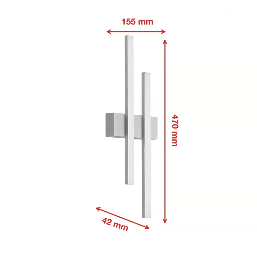 Telefunken - LED utomhusväggarmatur 2xLED/4W/230V 4000K IP44 silver