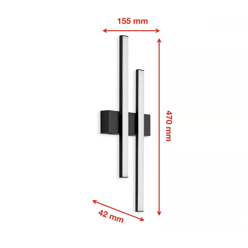 Telefunken - LED utomhusvägglampa 2xLED/4W/230V 4000K IP44 svart