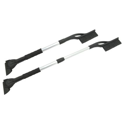 Teleskopisk isskrapa för bil med borste 100 cm svart/silver