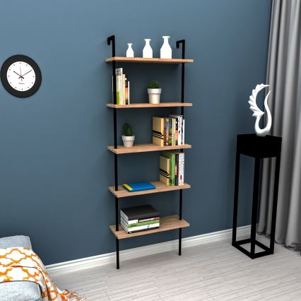 TEOS bokhylla 165x60 cm svart/atlantic tall