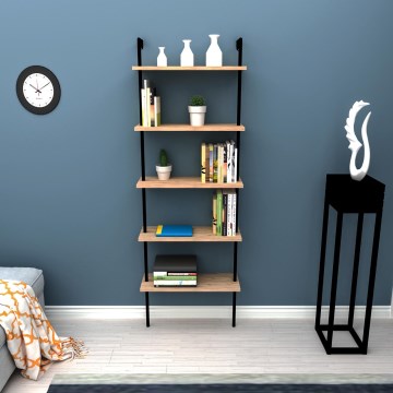 TEOS bokhylla 165x60 cm svart/atlantic tall