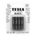 Tesla Batterier - 4 st Alkaliska batterier AAA BLACK+ 1,5V 1200 mAh