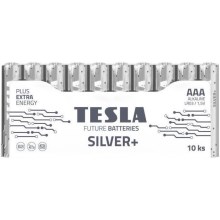 Tesla Batteries - 10 delar Alkaliskt batteri AAA SILVER+ 1,5V